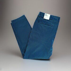 NWT Old Navy Size 12 Black/Blue Metallic Houndstooth Jacquard Pixie Ankle Pants